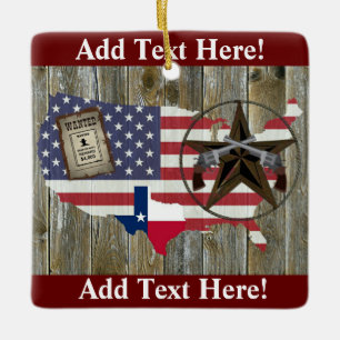 Texas Lone Star Duelling Pistols Most Wanted Bord Keramisch Ornament