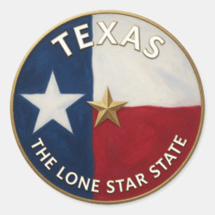 Texas Lone Star Embleem ⭐ Ronde Sticker