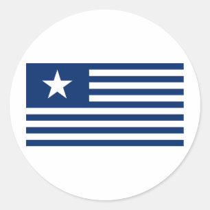 Texas Lone Star en Stripes - Blauw Ronde Sticker