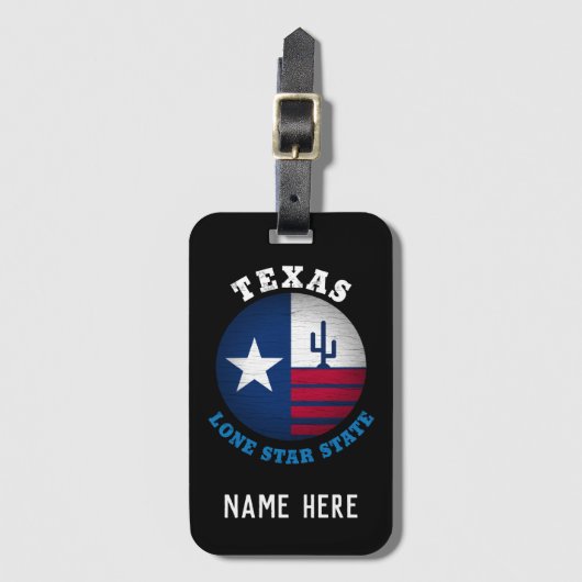 TEXAS LONE STAR FLAG BAGAGELABEL (Voorkant (verticaal))