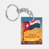 Texas Lone Star Flag Cowboy Boots Decor Sleutelhanger (Voorkant Links)