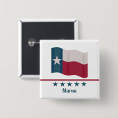 Texas Lone Star Flag Gepersonaliseerde Naam Badge Vierkante Button 5,1 Cm (Voorkant /achterkant)