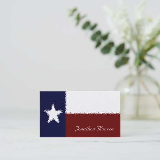 Texas Lone Star Flag Glass Effect Texaan Visitekaartje (Staand voorkant)