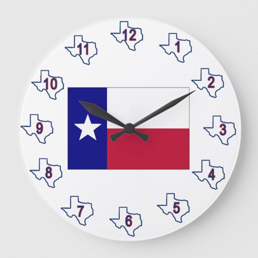 Texas Lone Star Flag Grote Klok (Voorkant)