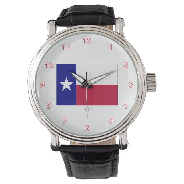 Texas Lone Star Flag Horloge (Voorkant)
