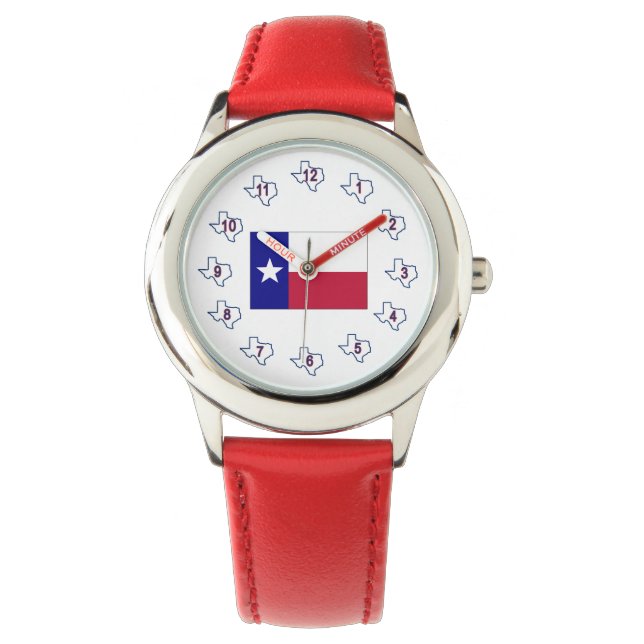 Texas Lone Star Flag Horloge (Voorkant)