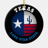 TEXAS LONE STAR FLAG KERAMISCH ORNAMENT (Voorkant)