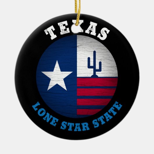 TEXAS LONE STAR FLAG KERAMISCH ORNAMENT (Voorkant)