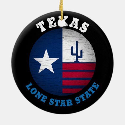 TEXAS LONE STAR FLAG KERAMISCH ORNAMENT (Achterkant)