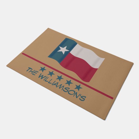 Texas Lone Star Flag Name Persoonlijk Deurmat (Schuin)