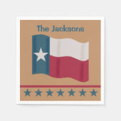 Texas Lone Star Flag Name Persoonlijk Tan Servet (Voorkant)