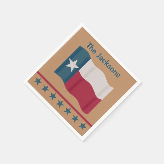 Texas Lone Star Flag Name Persoonlijk Tan Servet (Hoek)