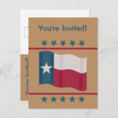 Texas Lone Star Flag Party nodigt uit Aankondigingskaart (Voorkant / Achterkant)