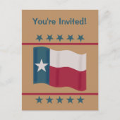 Texas Lone Star Flag Party nodigt uit Aankondigingskaart (Voorkant)