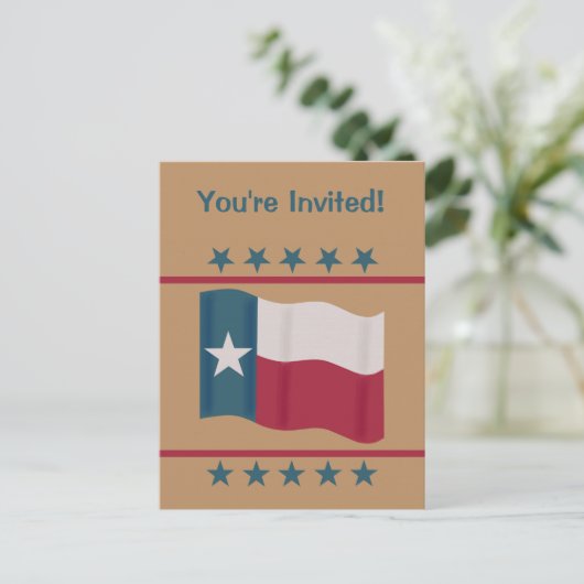 Texas Lone Star Flag Party nodigt uit Aankondigingskaart (Staand voorkant)