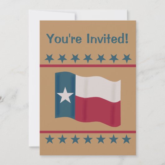 Texas Lone Star Flag Red White Blue Party event Kaart (Voorkant)