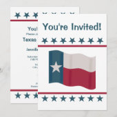 Texas Lone Star Flag Red White Blue Party event Kaart (Voorkant / Achterkant)