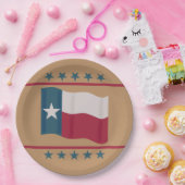 Texas Lone Star Flag Red White Blue Tan Papieren Bordje (Feest)
