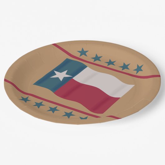Texas Lone Star Flag Red White Blue Tan Papieren Bordje (Gekanteld)
