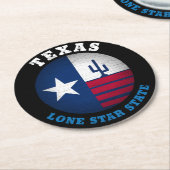 TEXAS LONE STAR FLAG RONDE KARTONNEN ONDERZETTER (Gebogen)