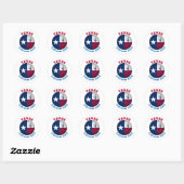 TEXAS LONE STAR FLAG RONDE STICKER (Vel)