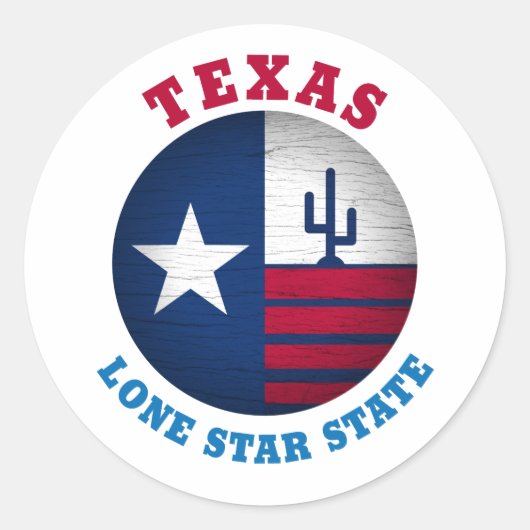 TEXAS LONE STAR FLAG RONDE STICKER (Voorkant)