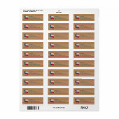 Texas Lone Star Flag Stars Tan Red Blue Etiket (Full Sheet)