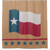 Texas Lone Star Flag Tan Red White Blue Douchegordijn (Voorkant)