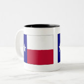 Texas Lone Star Flag Tweekleurige Koffiemok (Voorkant links)