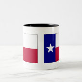 Texas Lone Star Flag Tweekleurige Koffiemok (Center)