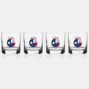 TEXAS LONE STAR FLAG WHISKY GLAS