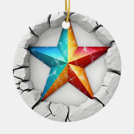 Texas Lone Star Kerstmis Keramisch Ornament (Voorkant)