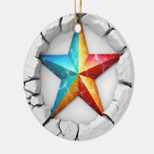 Texas Lone Star Kerstmis Keramisch Ornament (Links)