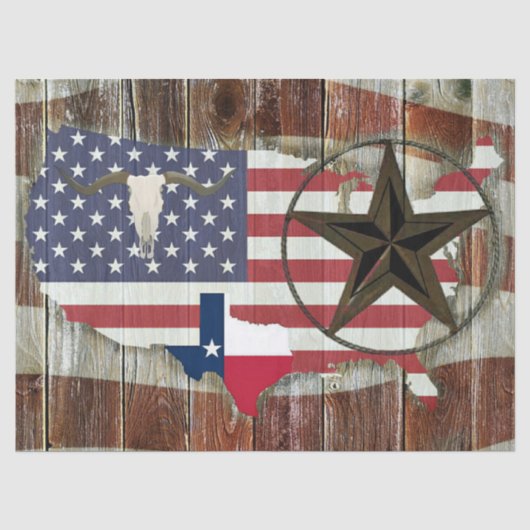 Texas Lone Star Long Horn Tissuepapier (Voorkant)