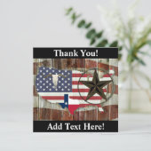 Texas Lone Star Longhorn Texas State Map Bedankkaart (Staand voorkant)