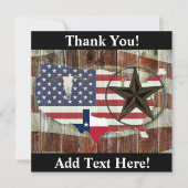 Texas Lone Star Longhorn Texas State Map Bedankkaart (Voorkant)