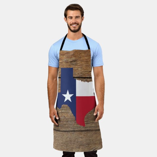 Texas Lone Star Map op Barnwood Schort (Gedragen)