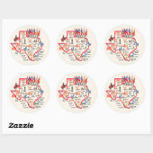 Texas - Lone Star Staat Ronde Sticker (Vel)