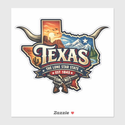 Texas Lone Star-staat Sticker (Vel)
