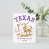 Texas Lone Star State Bull Illustration Travel Briefkaart (Staand voorkant)