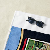 Texas Lone Star State Colorful Retro Beach Towel Strandlaken (In situ)