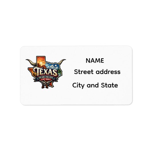 Texas Lone Star State Etiket (Voorkant)