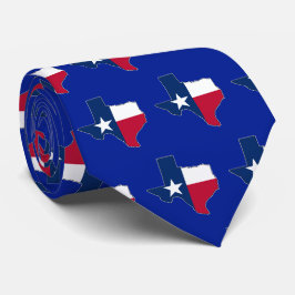 Texas Lone Star State Flag and Map Outline Texan Stropdas