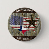 Texas Lone Star State Flag Map Button (Voorkant)