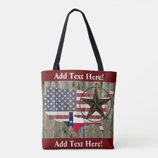Texas Lone Star State Flag Map Canvas tas (Achterkant)