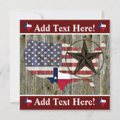 Texas Lone Star State Flag Map Card Notitiekaartje (Voorkant)