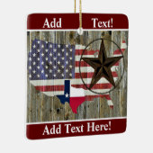 Texas Lone Star State Flag Map Ceramic Ornament (Rechts)