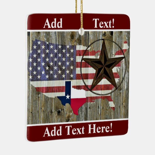 Texas Lone Star State Flag Map Ceramic Ornament (Rechts)