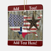 Texas Lone Star State Flag Map Ceramic Ornament (Links)