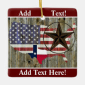 Texas Lone Star State Flag Map Ceramic Ornament (Voorkant)